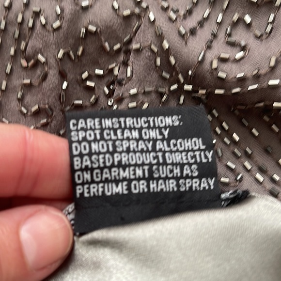 Hand Beaded 100% Silk Dress. - Picture 8 of 13